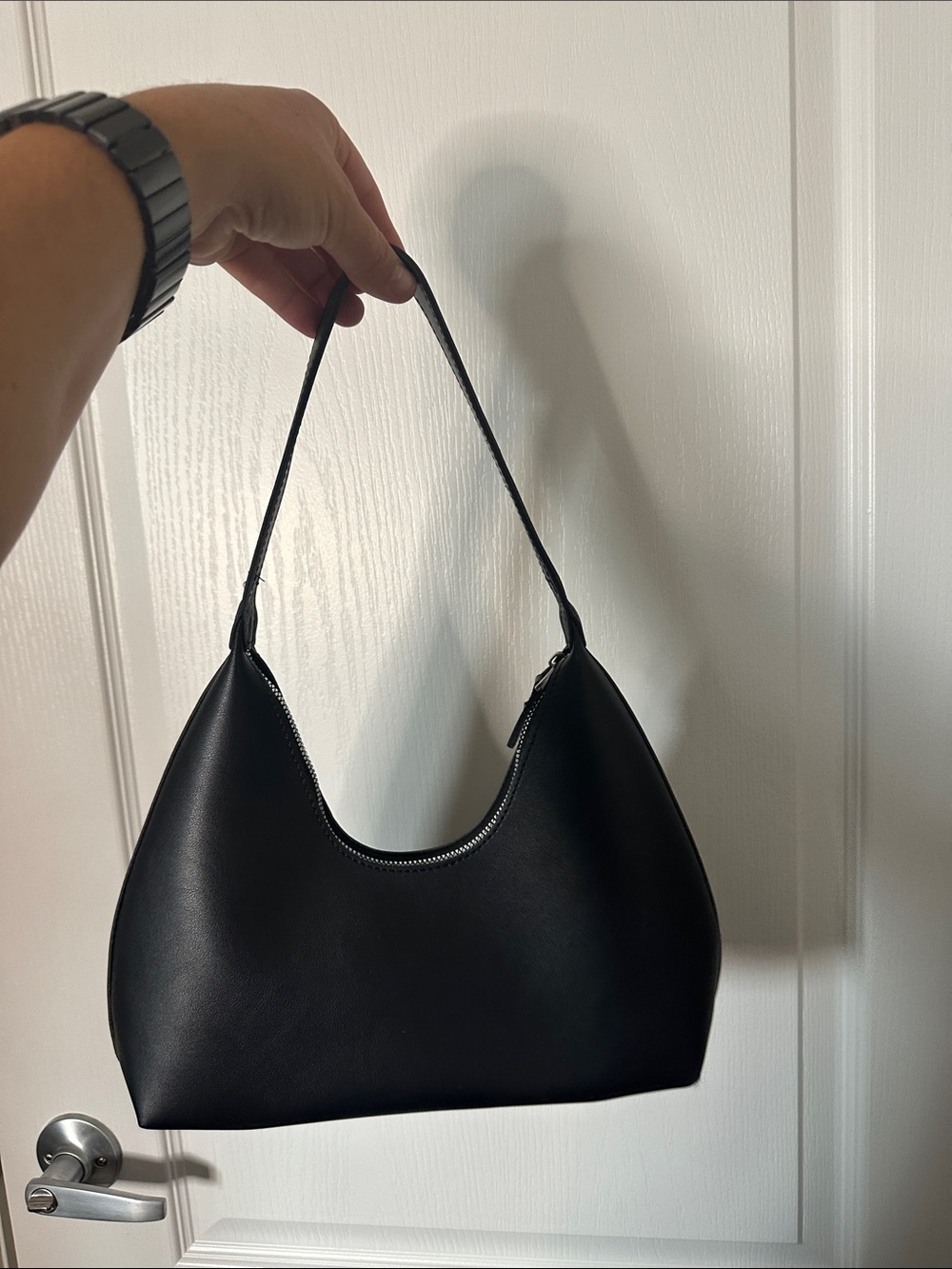 Cult Gaload Black faux Leather Crescent Shoulder Bag mini chic purse one strap - Picture 9 of 13